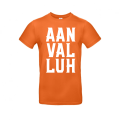 Oranje T-shirt met bedrukking  Aanvalluh Wit
